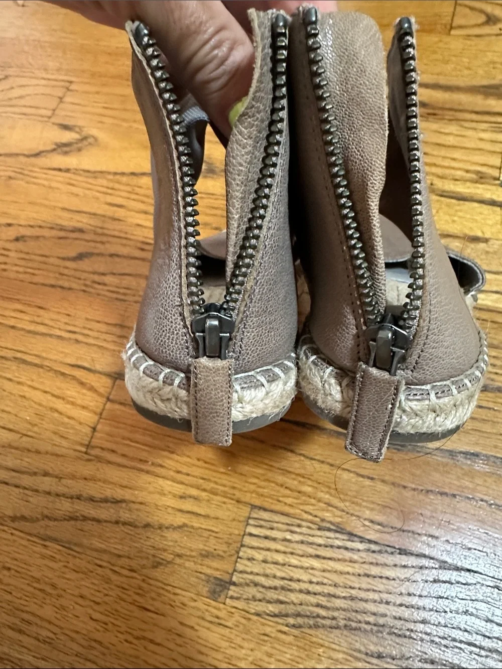 Eileen Fisher Taupe Brown Espadrille Ankle-Wrap Sandals